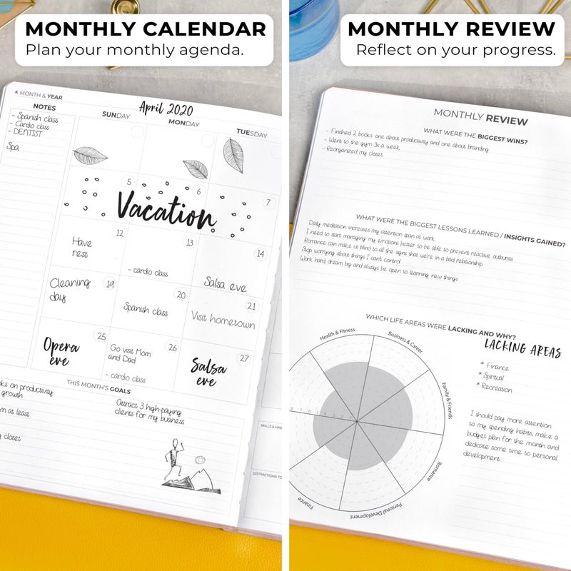 Clever Fox Planner Pro Premium - Luxurious Weekly & Monthly Planner with Budget Organizer for Productivity & Goals, Undated, A4 (Rose Gold) - Image 4
